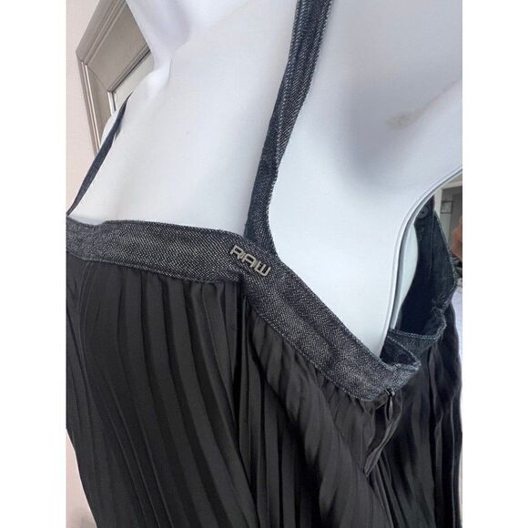 G-Star RAW GS Plisse Sleeveless Dress Color Black Size S - Picture 5 of 11